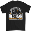 An Old Man With Golf Clubs Funny Golfing Mens T-Shirt Cotton Gildan Black