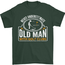 An Old Man With Golf Clubs Funny Golfing Mens T-Shirt Cotton Gildan Forest Green