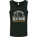 An Old Man With Golf Clubs Funny Golfing Mens Vest Tank Top Black