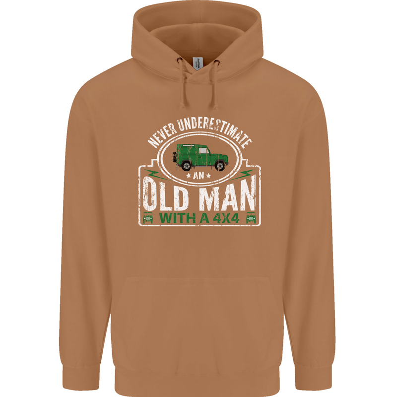 An Old Man With a 4x4 Off Roading Off Road Mens 80% Cotton Hoodie Caramel Latte