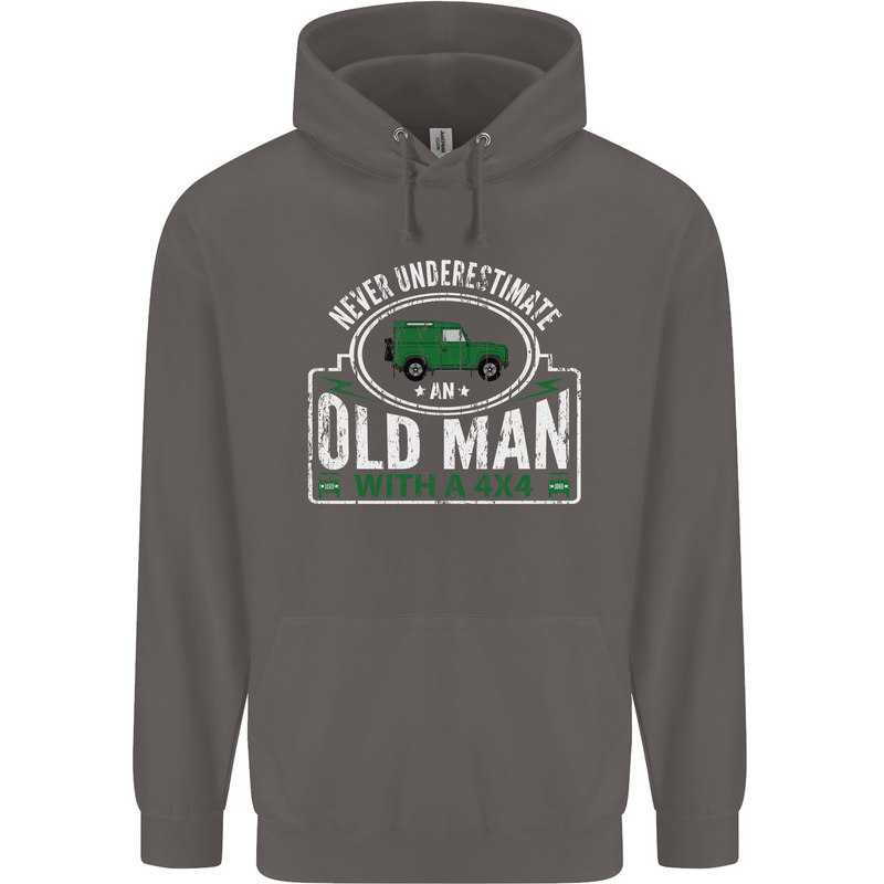 An Old Man With a 4x4 Off Roading Off Road Mens 80% Cotton Hoodie Charcoal