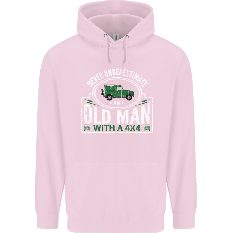 An Old Man With a 4x4 Off Roading Off Road Mens 80% Cotton Hoodie Light Pink