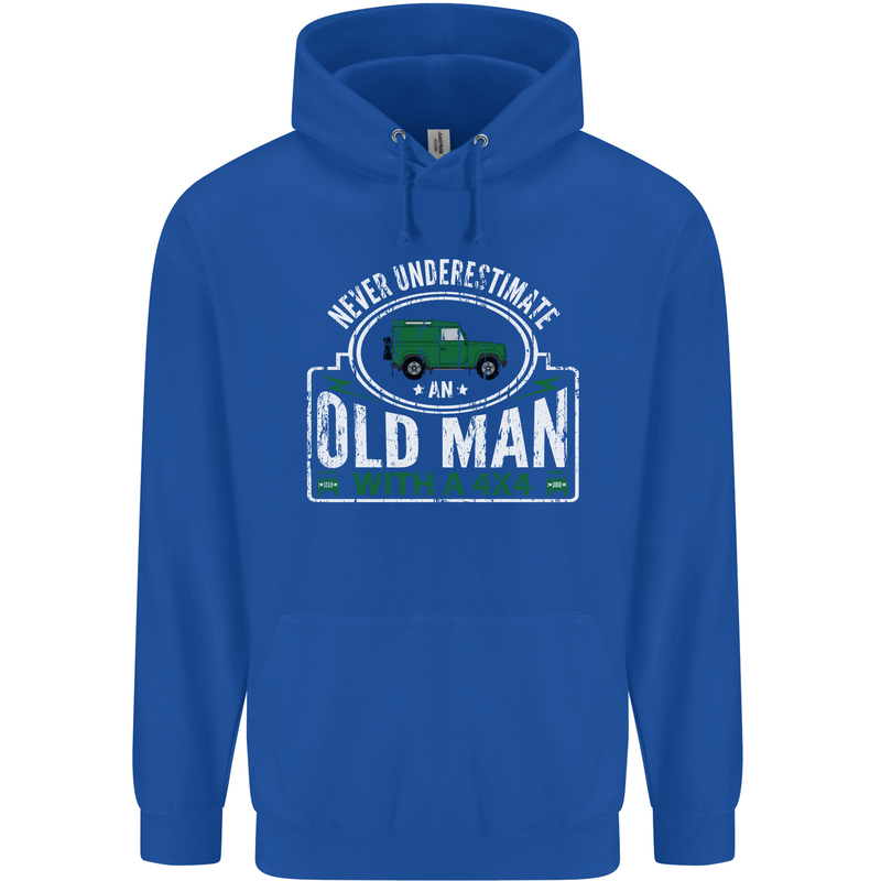 An Old Man With a 4x4 Off Roading Off Road Mens 80% Cotton Hoodie Royal Blue