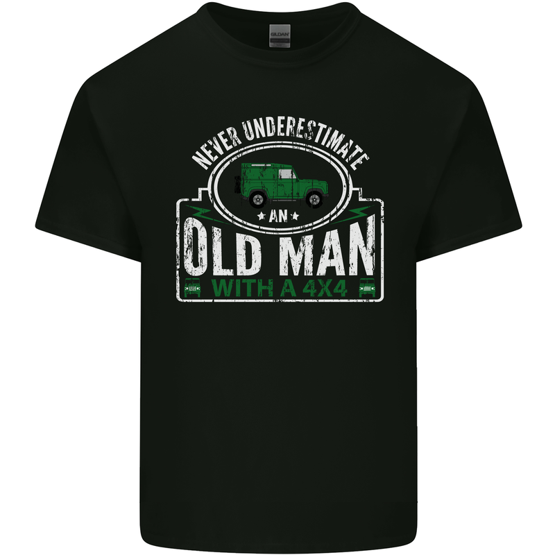 An Old Man With a 4x4 Off Roading Off Road Mens Cotton T-Shirt Tee Top Black