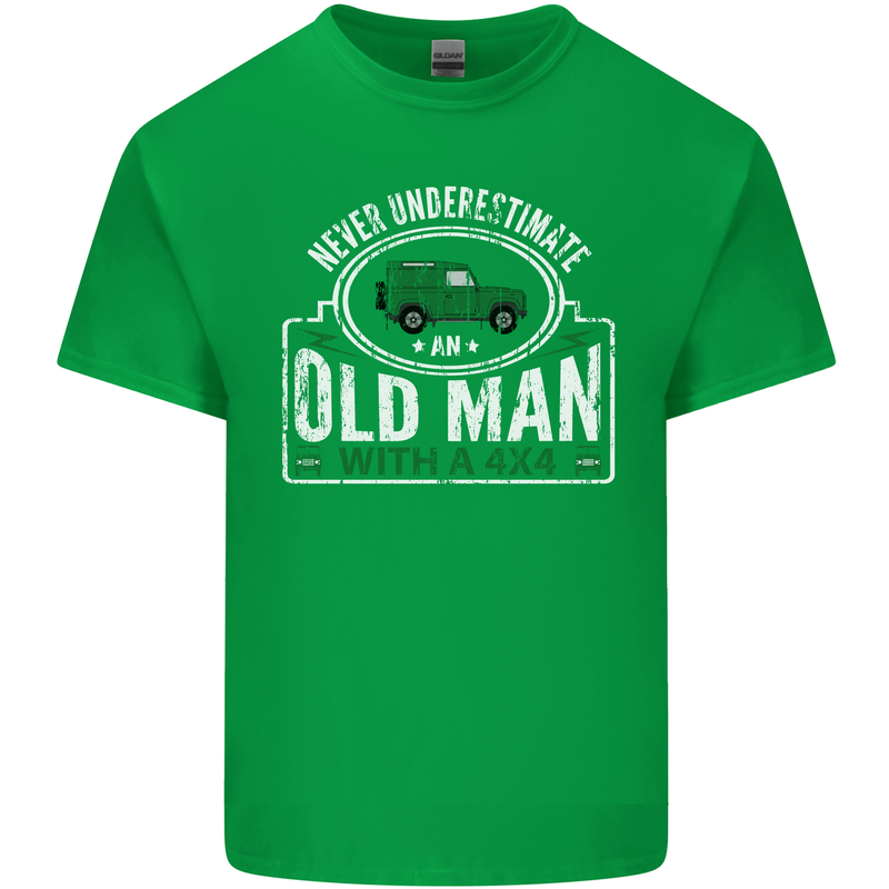 An Old Man With a 4x4 Off Roading Off Road Mens Cotton T-Shirt Tee Top Irish Green