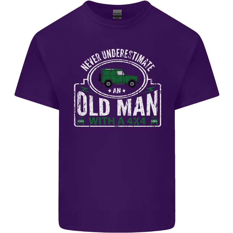 An Old Man With a 4x4 Off Roading Off Road Mens Cotton T-Shirt Tee Top Purple