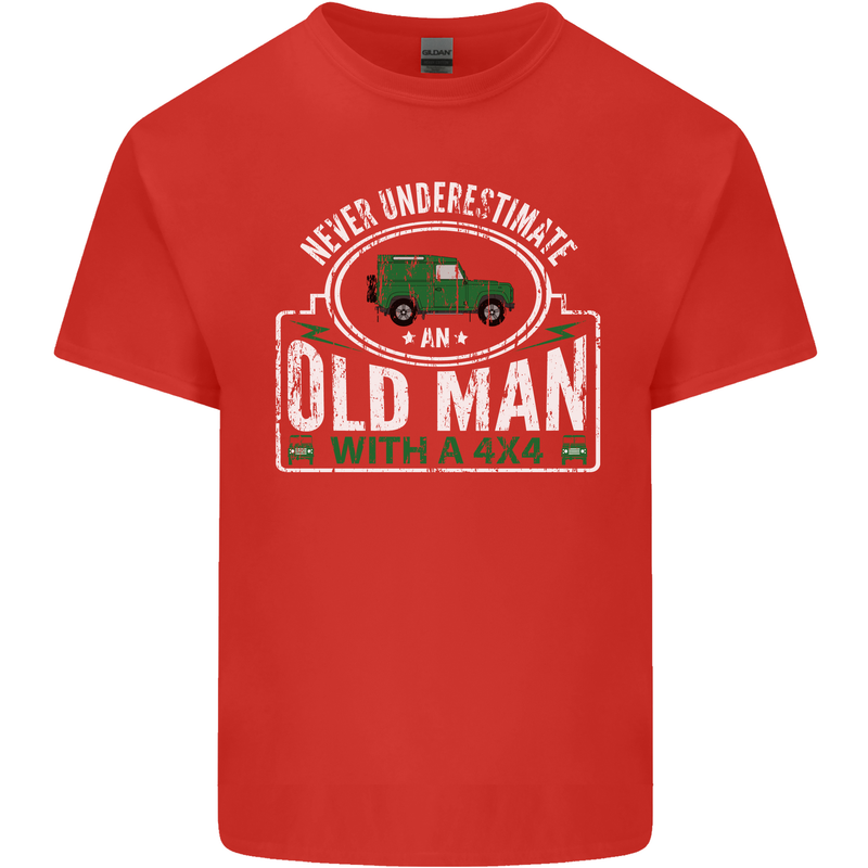 An Old Man With a 4x4 Off Roading Off Road Mens Cotton T-Shirt Tee Top Red