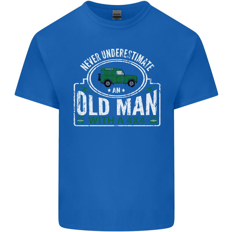 An Old Man With a 4x4 Off Roading Off Road Mens Cotton T-Shirt Tee Top Royal Blue