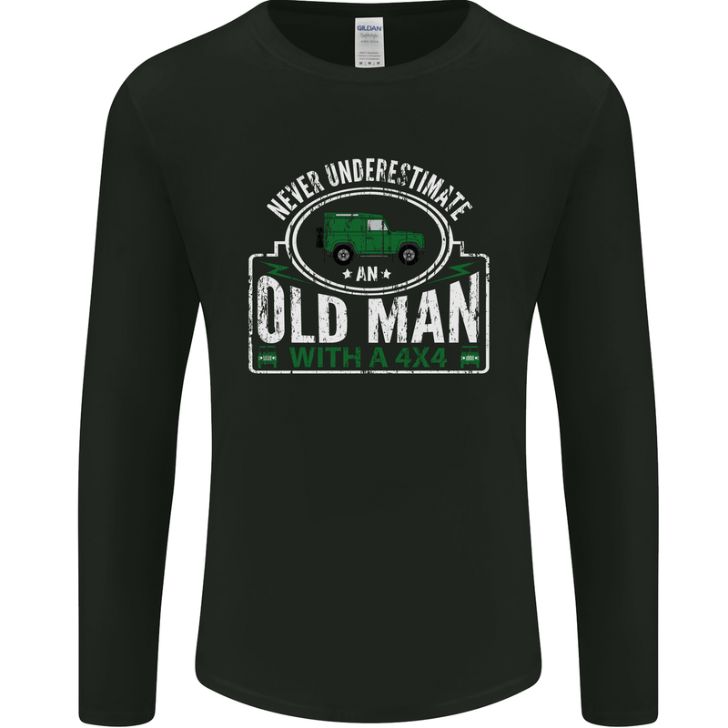 An Old Man With a 4x4 Off Roading Off Road Mens Long Sleeve T-Shirt Black