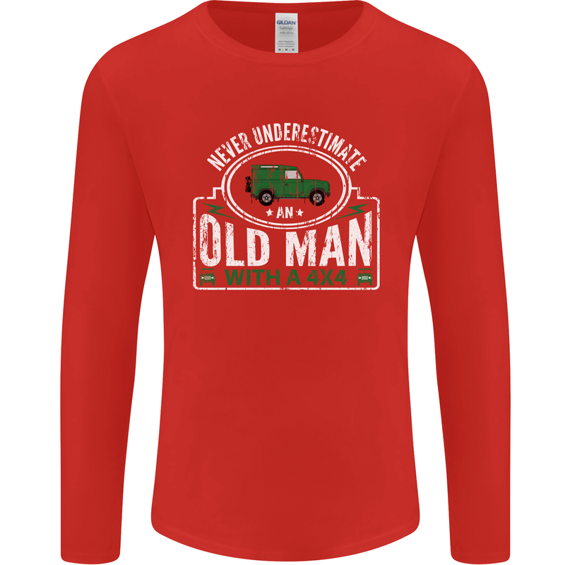 An Old Man With a 4x4 Off Roading Off Road Mens Long Sleeve T-Shirt Red