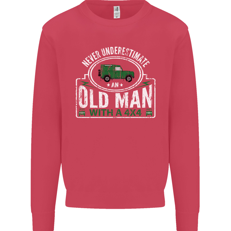 An Old Man With a 4x4 Off Roading Off Road Mens Sweatshirt Jumper Heliconia