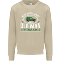 An Old Man With a 4x4 Off Roading Off Road Mens Sweatshirt Jumper Sand