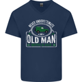 An Old Man With a 4x4 Off Roading Off Road Mens V-Neck Cotton T-Shirt Navy Blue