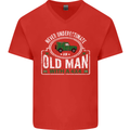 An Old Man With a 4x4 Off Roading Off Road Mens V-Neck Cotton T-Shirt Red