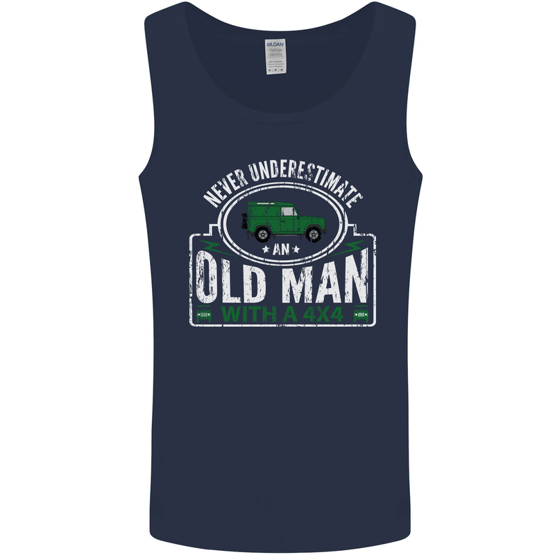 An Old Man With a 4x4 Off Roading Off Road Mens Vest Tank Top Navy Blue