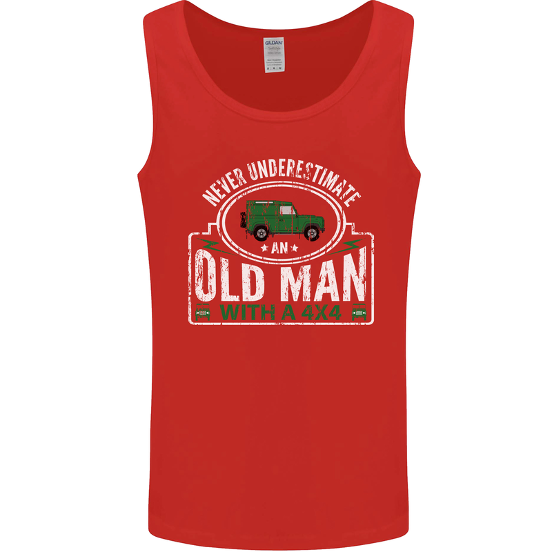 An Old Man With a 4x4 Off Roading Off Road Mens Vest Tank Top Red