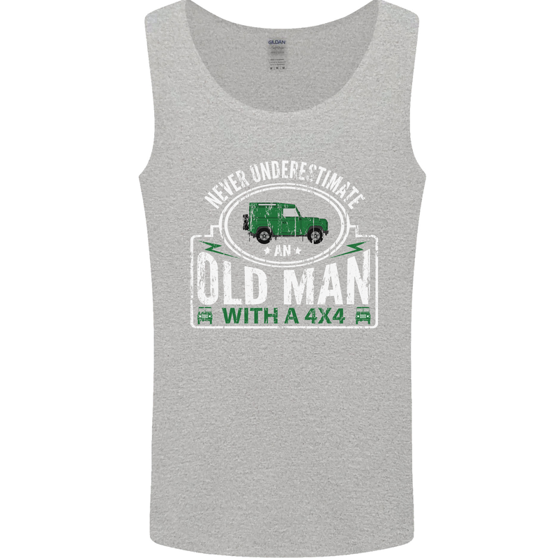 An Old Man With a 4x4 Off Roading Off Road Mens Vest Tank Top Sports Grey