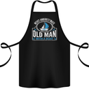 An Old Man With a Boat Sailor Sailing Funny Cotton Apron 100% Organic Black