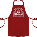 An Old Man With a Boat Sailor Sailing Funny Cotton Apron 100% Organic Maroon