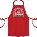 An Old Man With a Boat Sailor Sailing Funny Cotton Apron 100% Organic Red