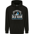An Old Man With a Boat Sailor Sailing Funny Mens 80% Cotton Hoodie Black