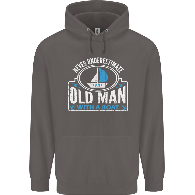 An Old Man With a Boat Sailor Sailing Funny Mens 80% Cotton Hoodie Charcoal
