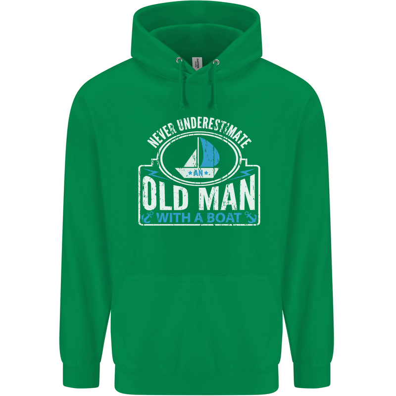 An Old Man With a Boat Sailor Sailing Funny Mens 80% Cotton Hoodie Irish Green