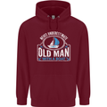 An Old Man With a Boat Sailor Sailing Funny Mens 80% Cotton Hoodie Maroon