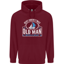 An Old Man With a Boat Sailor Sailing Funny Mens 80% Cotton Hoodie Maroon