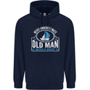 An Old Man With a Boat Sailor Sailing Funny Mens 80% Cotton Hoodie Navy Blue