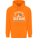 An Old Man With a Boat Sailor Sailing Funny Mens 80% Cotton Hoodie Orange