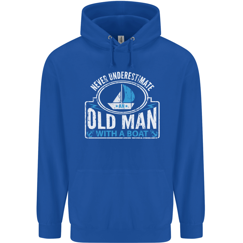 An Old Man With a Boat Sailor Sailing Funny Mens 80% Cotton Hoodie Royal Blue