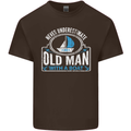 An Old Man With a Boat Sailor Sailing Funny Mens Cotton T-Shirt Tee Top Dark Chocolate