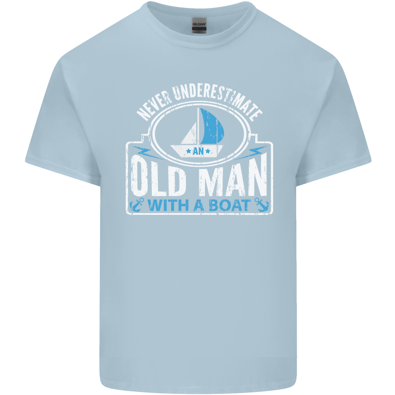 An Old Man With a Boat Sailor Sailing Funny Mens Cotton T-Shirt Tee Top Light Blue