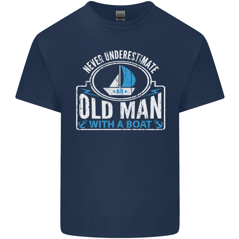 An Old Man With a Boat Sailor Sailing Funny Mens Cotton T-Shirt Tee Top Navy Blue