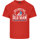 An Old Man With a Boat Sailor Sailing Funny Mens Cotton T-Shirt Tee Top Red