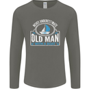 An Old Man With a Boat Sailor Sailing Funny Mens Long Sleeve T-Shirt Charcoal