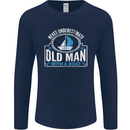 An Old Man With a Boat Sailor Sailing Funny Mens Long Sleeve T-Shirt Navy Blue