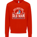 An Old Man With a Boat Sailor Sailing Funny Mens Sweatshirt Jumper Bright Red