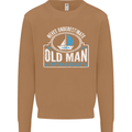 An Old Man With a Boat Sailor Sailing Funny Mens Sweatshirt Jumper Caramel Latte