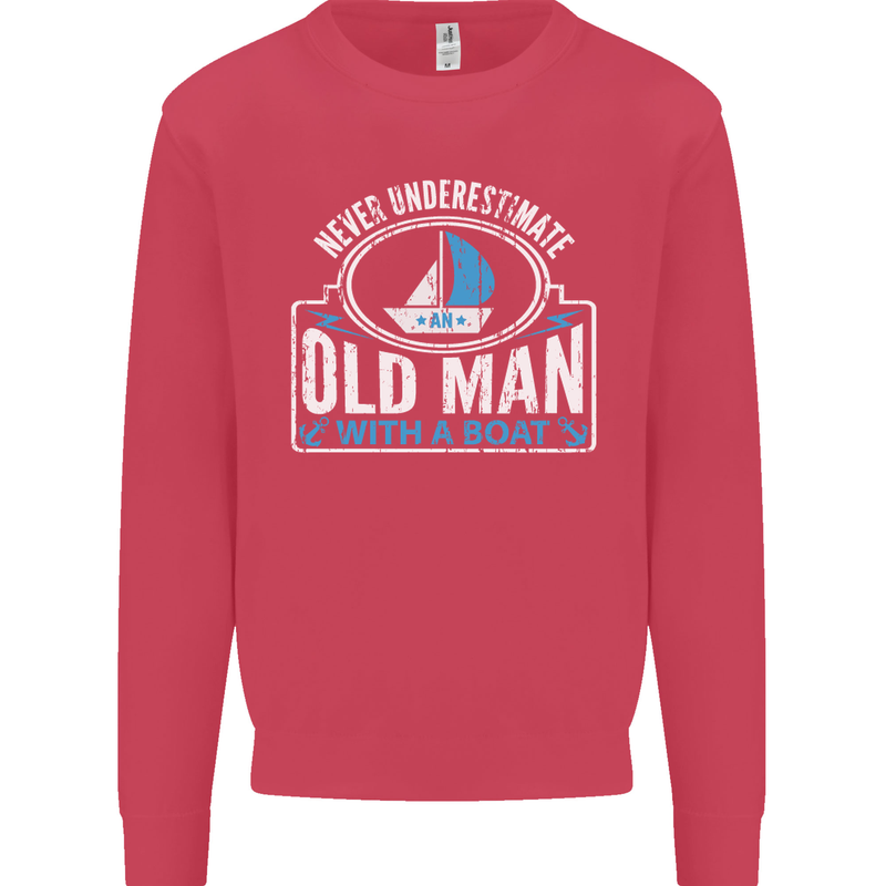 An Old Man With a Boat Sailor Sailing Funny Mens Sweatshirt Jumper Heliconia