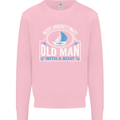 An Old Man With a Boat Sailor Sailing Funny Mens Sweatshirt Jumper Light Pink