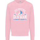 An Old Man With a Boat Sailor Sailing Funny Mens Sweatshirt Jumper Light Pink