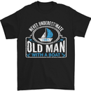 An Old Man With a Boat Sailor Sailing Funny Mens T-Shirt Cotton Gildan Black