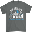 An Old Man With a Boat Sailor Sailing Funny Mens T-Shirt Cotton Gildan Charcoal