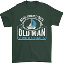 An Old Man With a Boat Sailor Sailing Funny Mens T-Shirt Cotton Gildan Forest Green