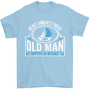 An Old Man With a Boat Sailor Sailing Funny Mens T-Shirt Cotton Gildan Light Blue