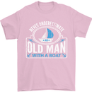 An Old Man With a Boat Sailor Sailing Funny Mens T-Shirt Cotton Gildan Light Pink