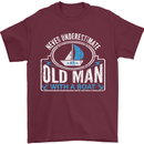 An Old Man With a Boat Sailor Sailing Funny Mens T-Shirt Cotton Gildan Maroon