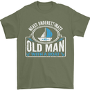 An Old Man With a Boat Sailor Sailing Funny Mens T-Shirt Cotton Gildan Military Green